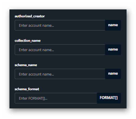 AtomicAsssets createschema