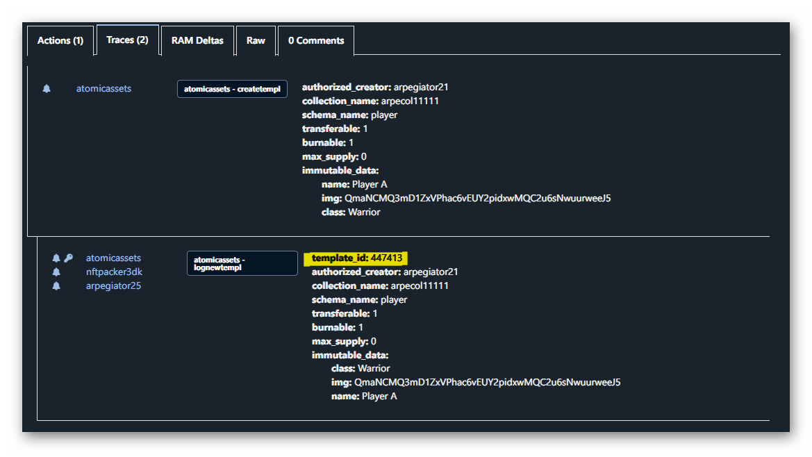 AtomicAsssets createschema